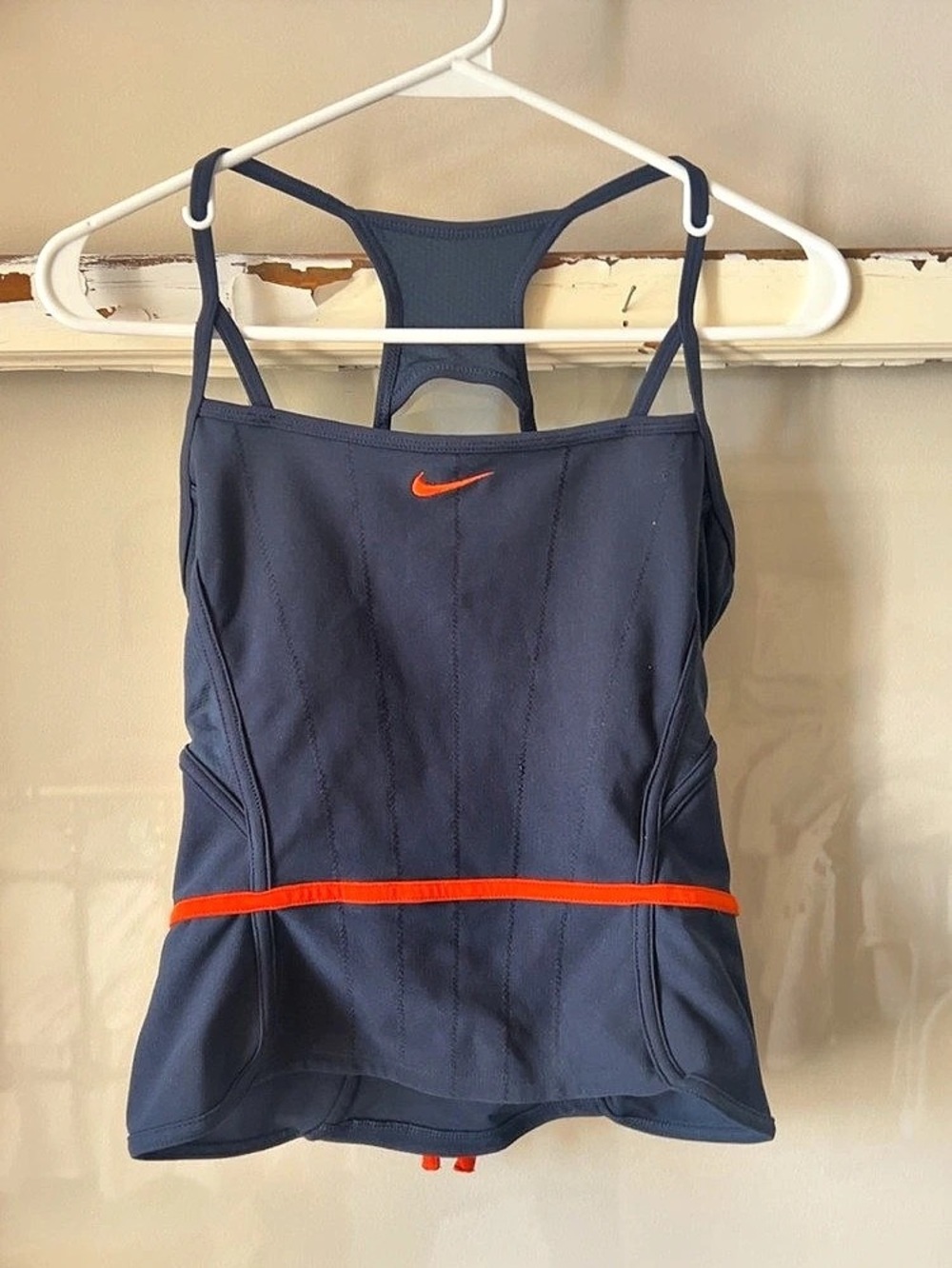Vintage Y2K Nike Navy Blue Orange Tank Top women's M